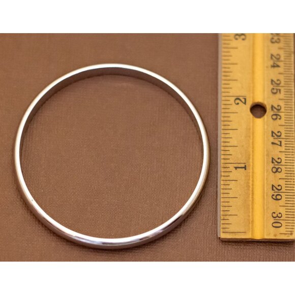 7 inch, Vintage Minimalist Silver Tone Bangle Bracelet by Monet - U27 - Picture 3 of 3